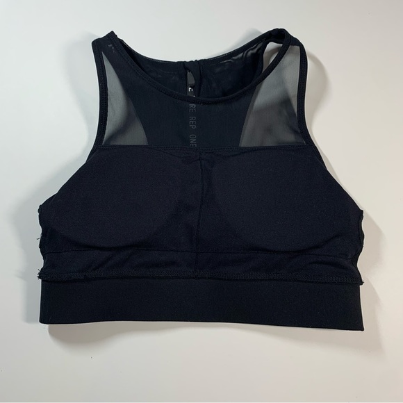 Zyia black all star sports bra with mesh high neck - Picture 8 of 15